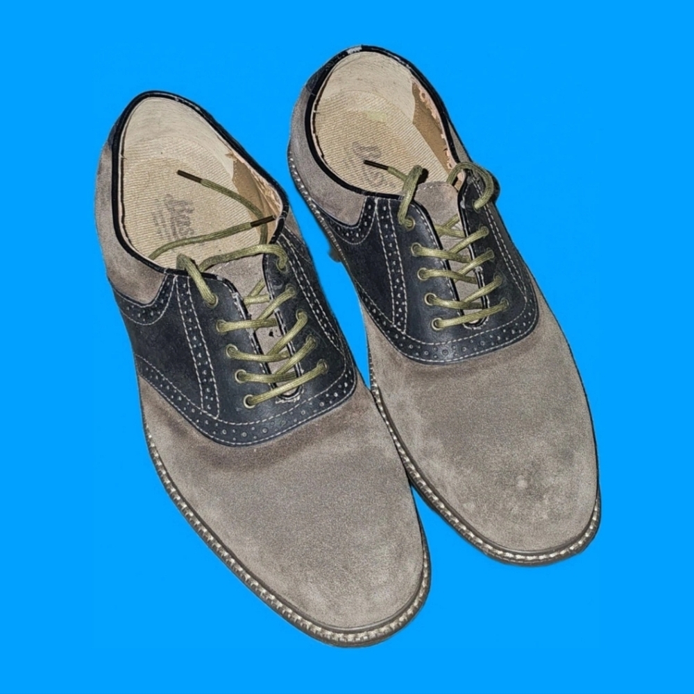 G.H. Bass & Co. Dress Vintage Oxford Shoes Mens 11D Brown Suede Leather Preppy
